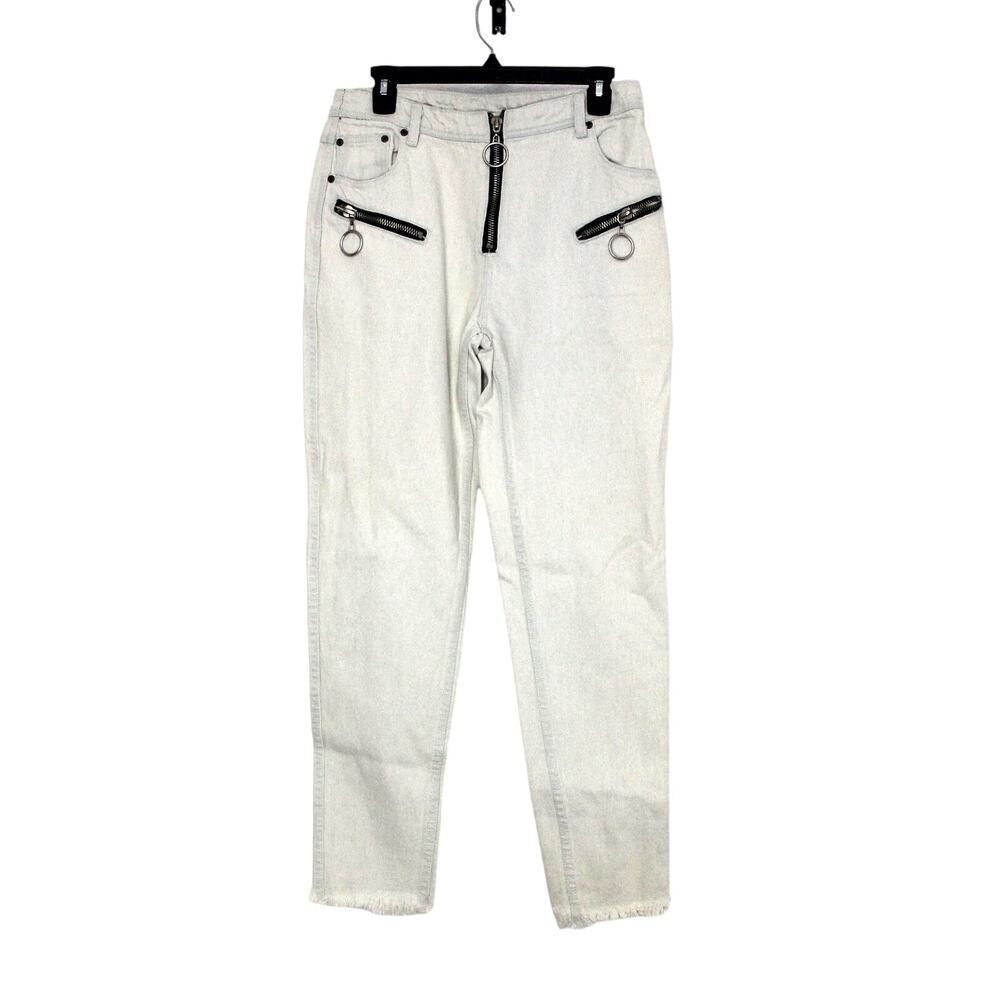 nANA judy Women's Vintage Jeans Size L Light Wash Zip Up